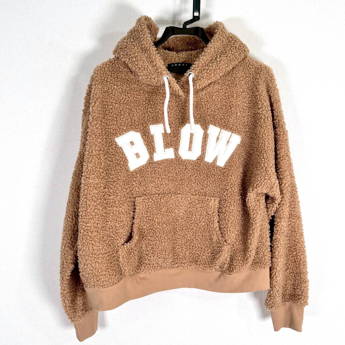 【INGNI】イング ブラウン系 ボア パーカー フーディー プルオーバー フード付き ジャケット ライトアウター レディース Mサイズ【c024】拍卖