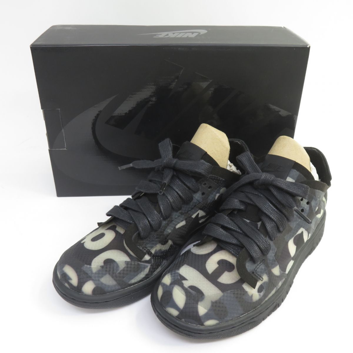 153s NIKE × COMME DES GAR?ONS ナイキ コム デ ギャルソン W DUNK LOW ウイメンズ ダンク ロー CZ2675-001 US7/24cm 箱有 ※中古拍卖
