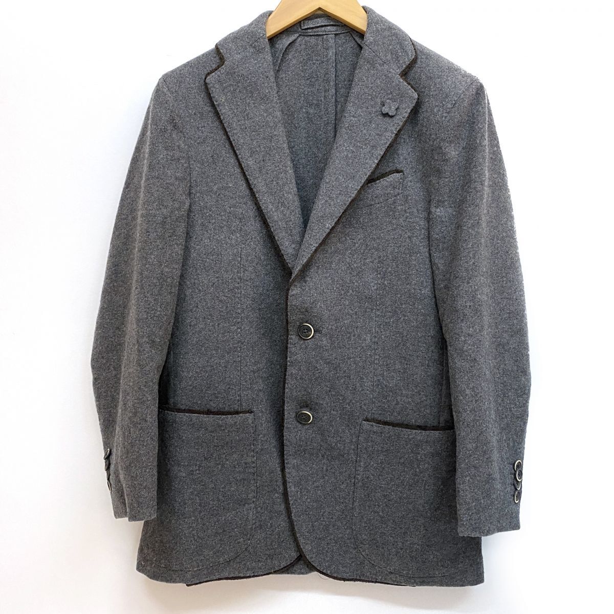 tu130 LARDINI ラルディーニ テーラードジャケット ウール グレー サイズ44 メンズ ※中古 【津山店】拍卖