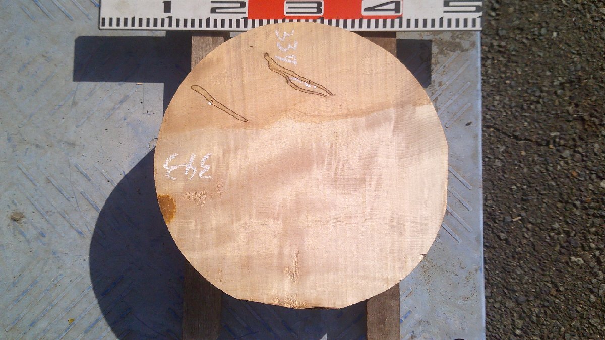 18-210 分厚い栃(トチ)の乾燥丸材(尺1寸)・・・丸盆・碁笥・菓子器・鉢・椀・ロクロ・挽きもの拍卖