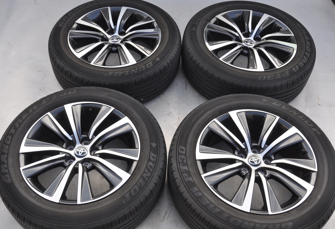 美品 トヨタ 純正 MXUA80 ハリアー Gグレード 18インチ 7J+35 5穴 5H ダンロップ 225/60R18 4本セット 拍卖