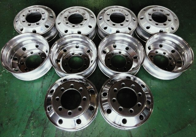 送料無料 アルコア アルミホイール JIS 球面座 22.5×7.50 162 8穴 外側仕上げ済み 10本セット拍卖