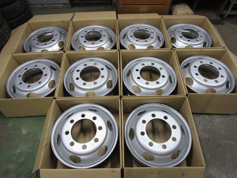 送料無料 大型スチール 22.5×7.50 162-13 8穴 JIS 球面座 両面再塗装 10本セット拍卖