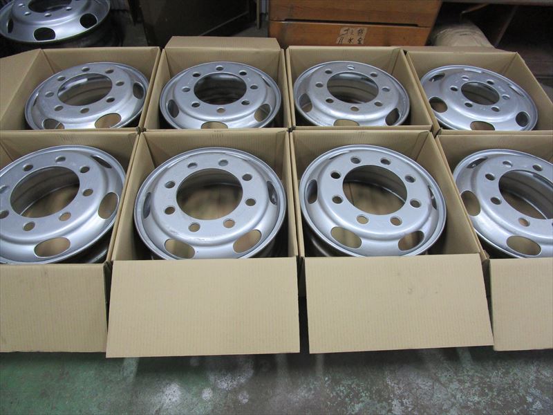 送料無料 4軸低床 TOPY 19.5×6.75 147-12 8穴 JISタイプ 8本セット 両面再塗装拍卖