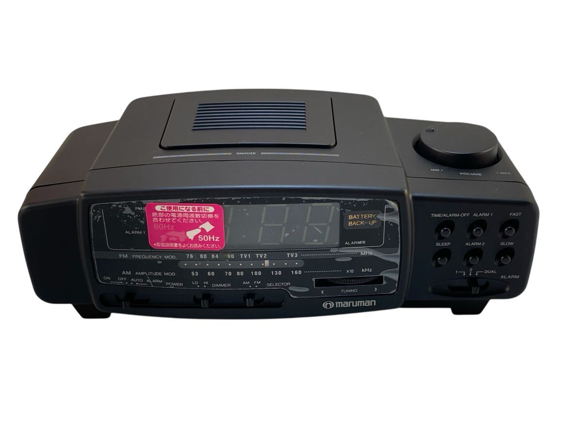 ★未使用品 maruman マルマン AR100 クロックラジオ FM AM 防災ラジオ 小型 コンパクト ブラック 災害 対策 長期保管品 現状品 管理KA501拍卖