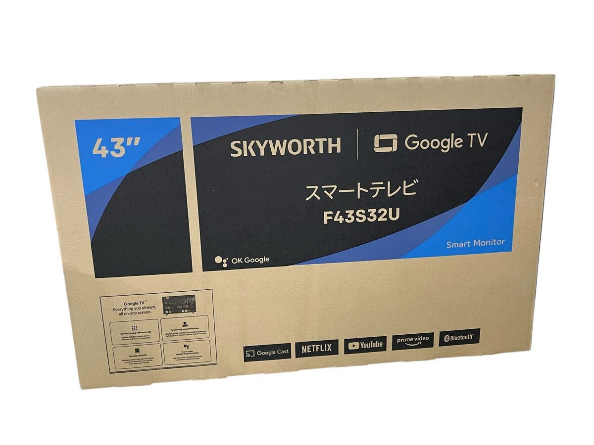 ◆未開封品 SKYWORTH スカイワース スマートテレビ F43S32U 43V型 4K Google TV 液晶テレビ テレビ 家電 TV 現状品 管理KA539拍卖