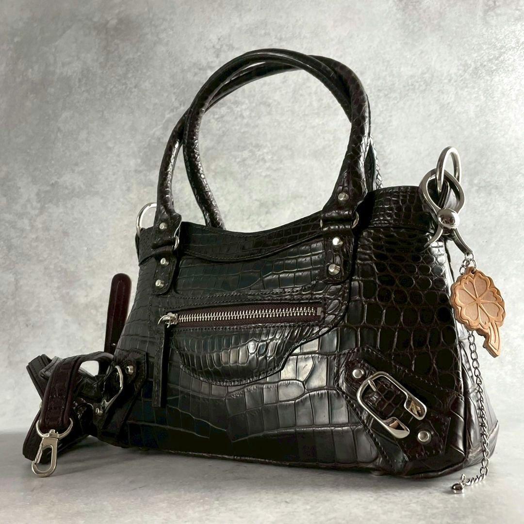 極美品★定価約50万 高級 革芸人 KAWAGEININ クロコダイル 2wayバッグ ショルダーバッグ トートバッグ拍卖