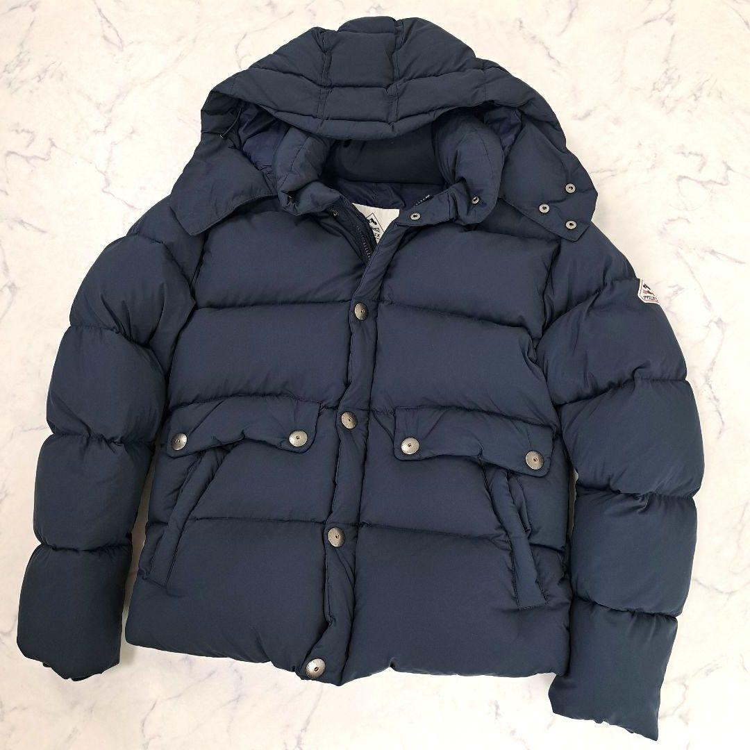 極美品☆PYRENEX ピレネックス REIMS ダウンジャケット メンズ ダウン ダウンコート フード M ネイビー拍卖