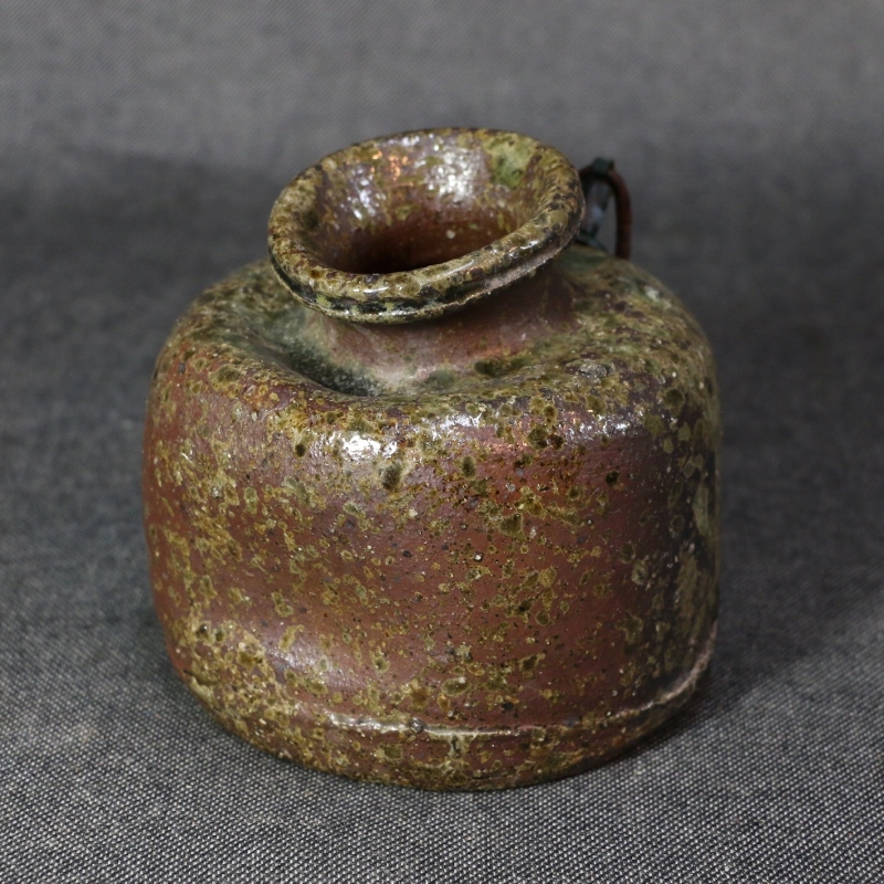 ★作者不明 在銘 丹波蹲 うずくまる 掛花 検:備前 信楽 時代 花器 壷 壺★拍卖