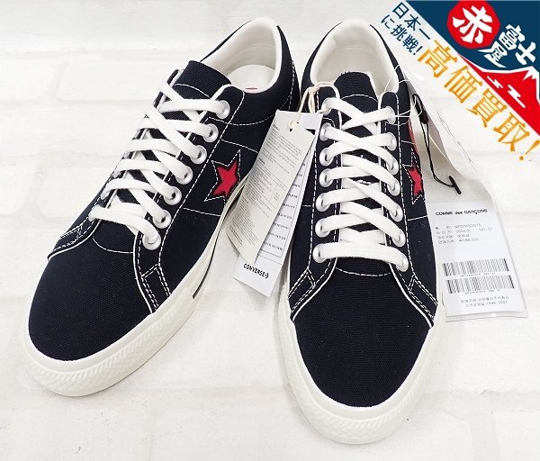 3S3023/未使用品 CONVERSE×COMME des GARCON PLAY ONE STAR CDG OX A01791C コンバース コムデギャルソンプレイ ワンスター 26cm拍卖