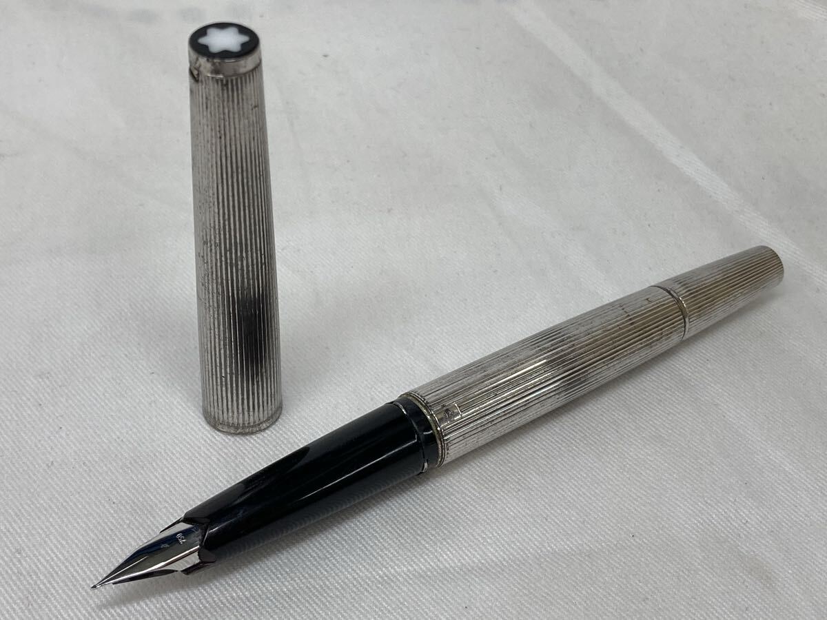 【筆記未確】MONT BLANC モンブラン 万年筆 ♯1266 スターリングシルバー シルバーSV925 ペン先750 刻印有 GERMANY 筆記用具 ヴィンテージ拍卖