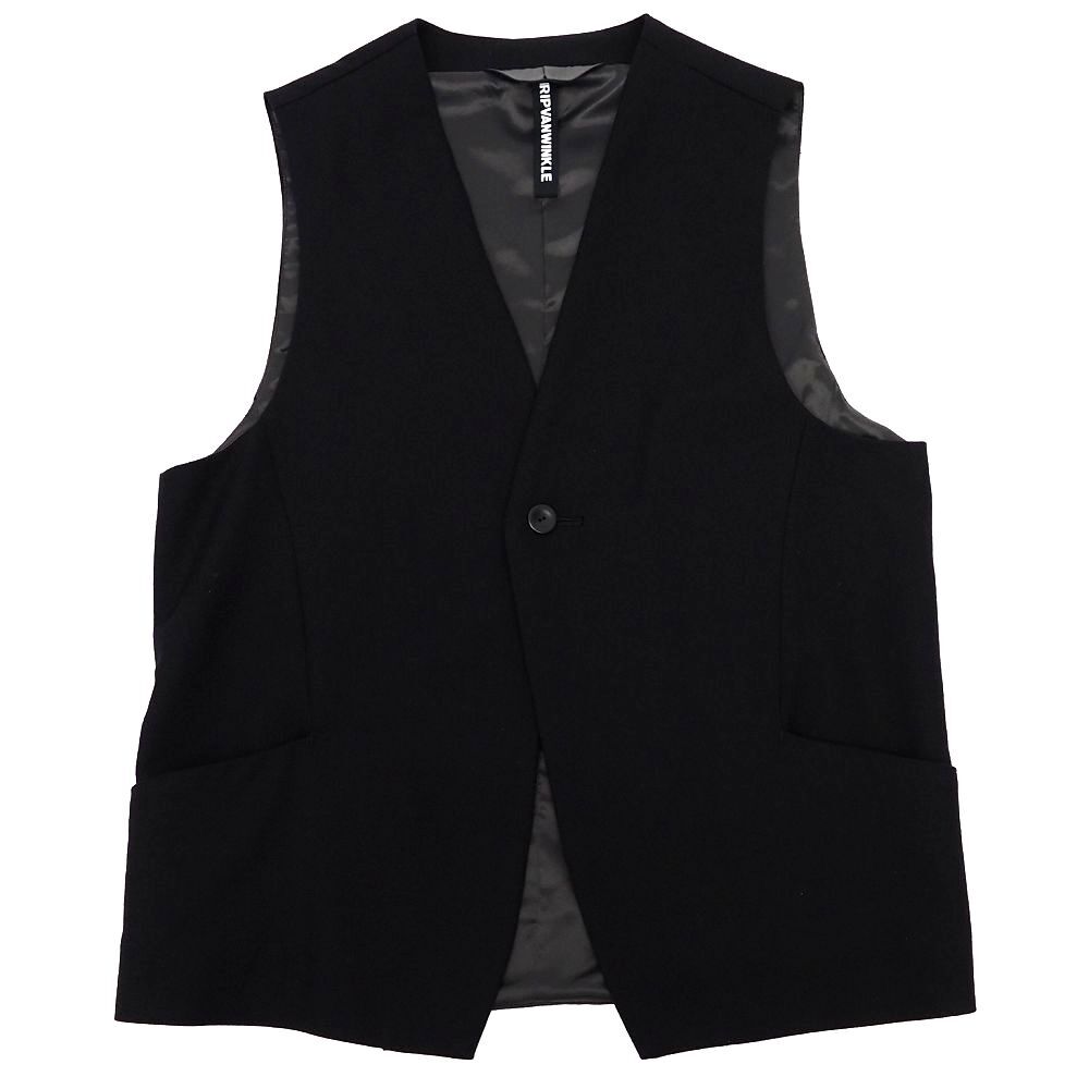 I0626S 新品 23AW RIPVANWINKLE/オニサージ ジレベスト 【サイズ:M】 ブラック RB-532 リップヴァンウインクル メンズ拍卖