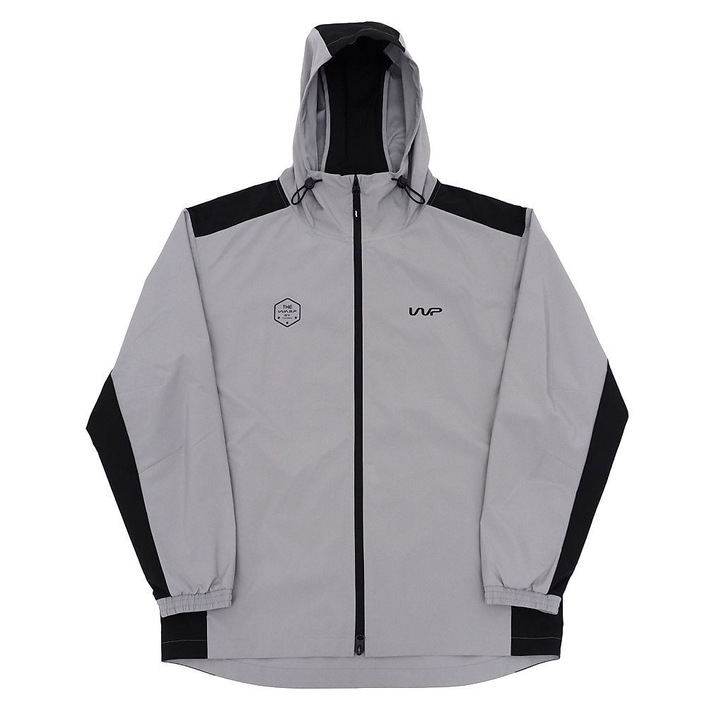 H06387 超美品 THE WARP BY ENNERRE/フーデッド ジャケット 【サイズ:L】 グレー/ブラック ゴルフウエア ザワープバイエネーレ メンズ拍卖