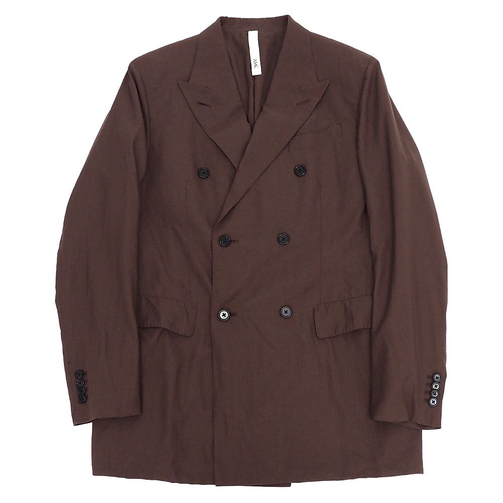 I06176 新品 AMC/Bryan Techno-211 ダブルブレストテーラードジャケット 【サイズ:48】 ブラウン 定価107800円 エーエムシー拍卖