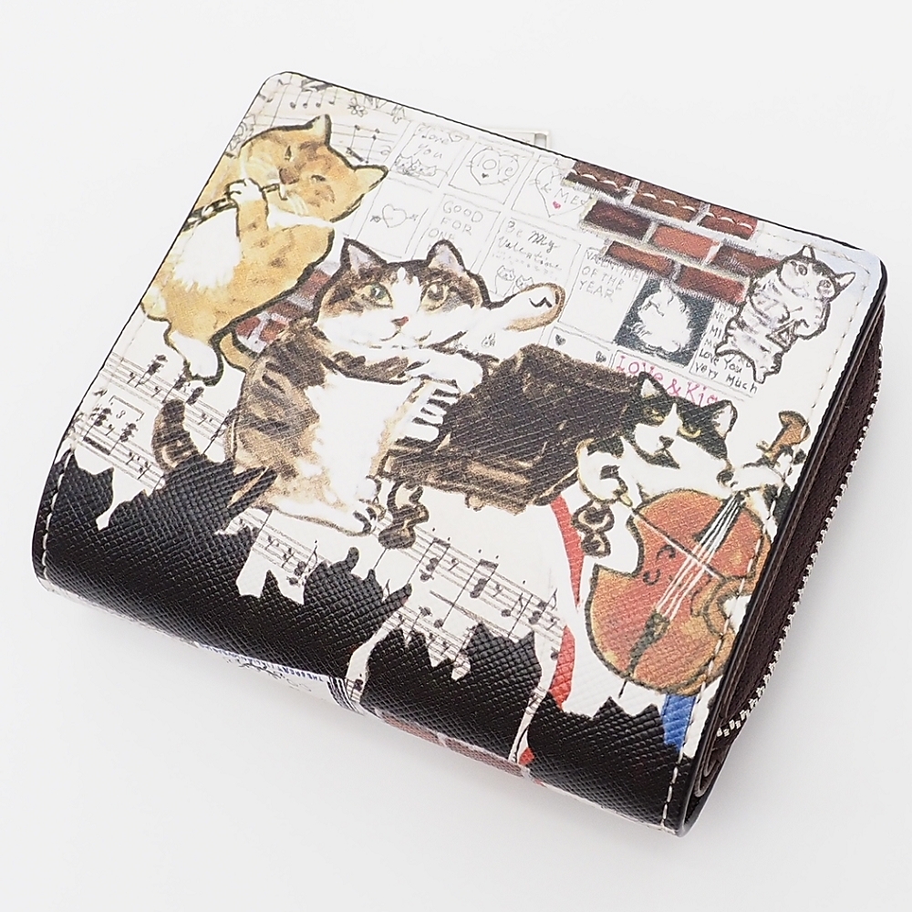 I06202 新品 Manhattaner's/ライブリーパース ウォレット 二つ折り財布 ミュージック、ミュージック マンハッタナーズ レディース拍卖