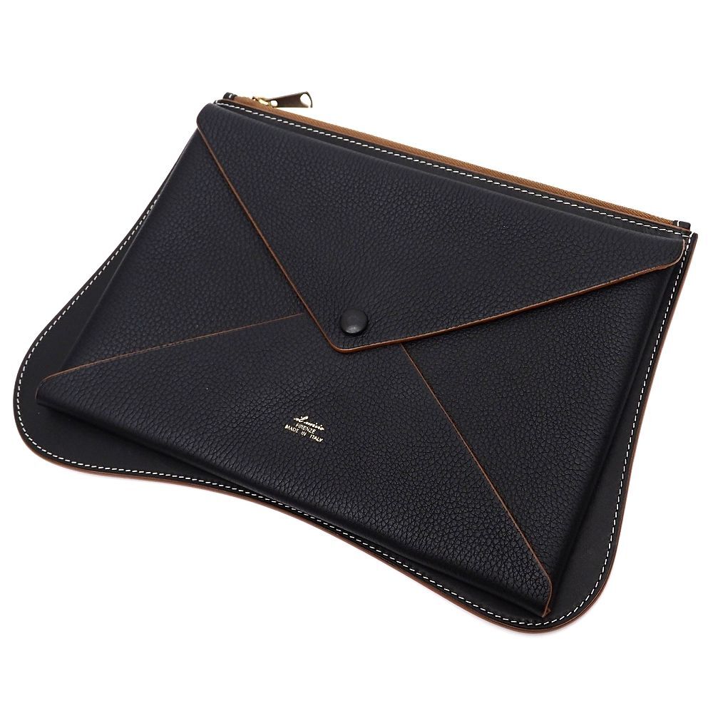 I06222 未使用品 il micio/レザークラッチバッグ ブラック イルミーチョ HIDETAKA FUKAYA メンズ拍卖