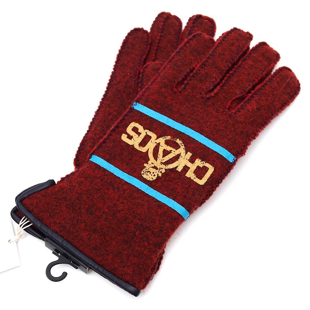 I06242 新品 Vivienne Westwood/ニット グローブ 手袋 【サイズ:23cm~24cm】 ダークレッド タッチパネル対応 ヴィヴィアンウエストウッド拍卖
