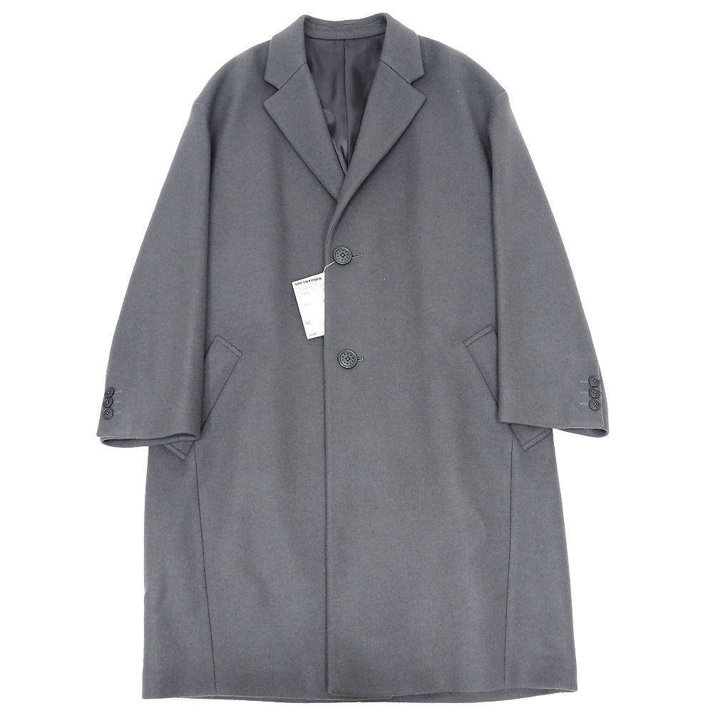 J0689S 新品 SOFTHYPHEN/MELTON CHESTER FIELD COAT メルトン チェスターコート 【サイズ:02】 グレー ソフトハイフン メンズ拍卖
