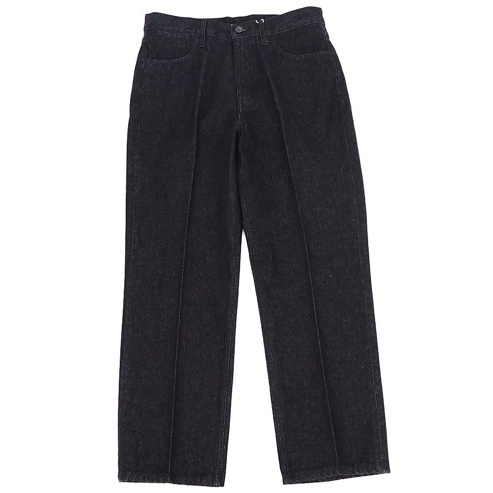 J06118 新品 ADAM ET ROPE/デニム センタークリース 【サイズ:L】 ブラック コットンUSA アダムエロぺ メンズ拍卖