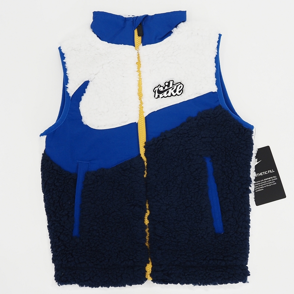J0686S 新品 NIKE/SHERPA VEST ボアベスト 【サイズ:4-5YRS(104~110cm)】 ブルー/ホワイト/ネイビー 86J829-782 ナイキ キッズ拍卖