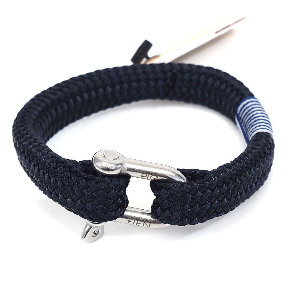 J06121 未使用品 PIG&HEN/Gorgeous Georg ブレストレット 【サイズ:M/L(19cm)】 ネイビー ピッグアンドヘン メンズ拍卖