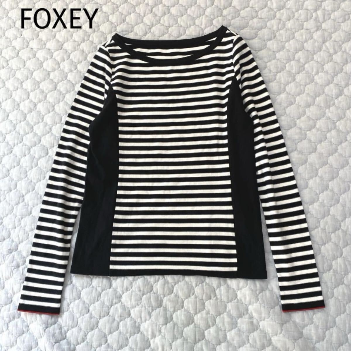 FOXEY フォクシー カットソー ボーダー 白黒 38拍卖