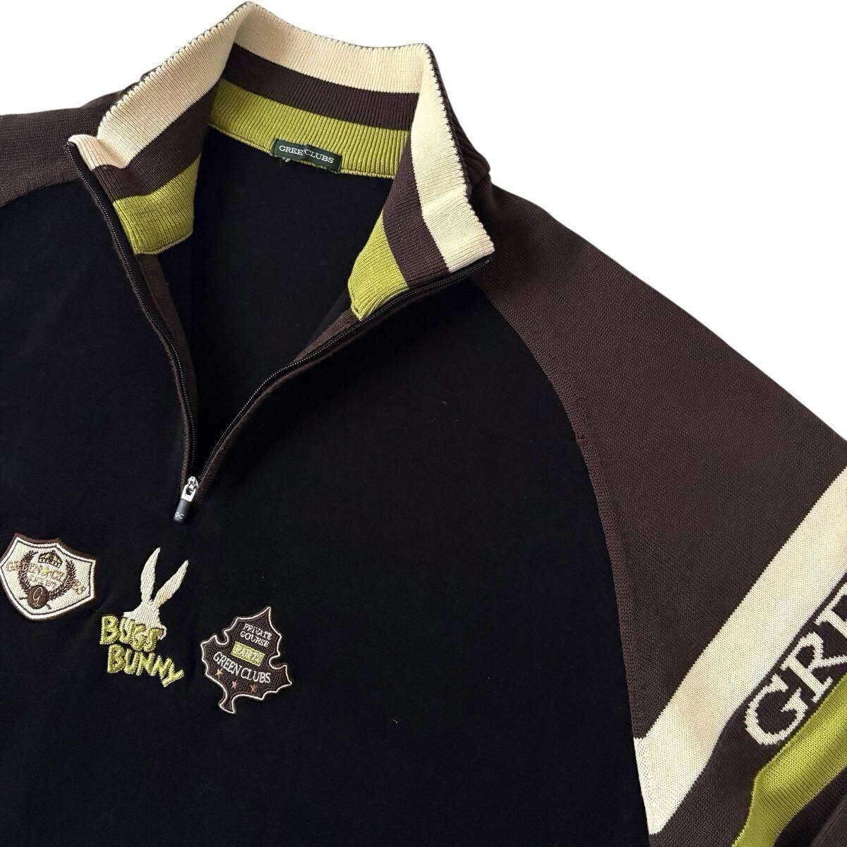 GREEN CLUBS グリーンクラブ ハーフジップ ニット 4 ( L ) ブラック ブラウン グリーン ジップアップ プルオーバー 黒拍卖