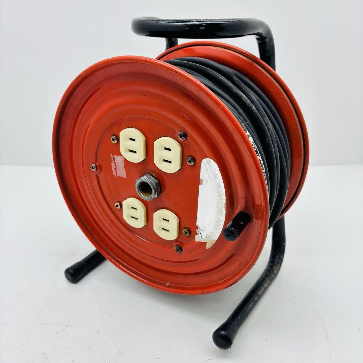 コードリール 延長ドラム 通電確認済 メーカー不明 工具 現場 作業用 電源 延長コード 25×18×30cm 約3.8kg S-444拍卖