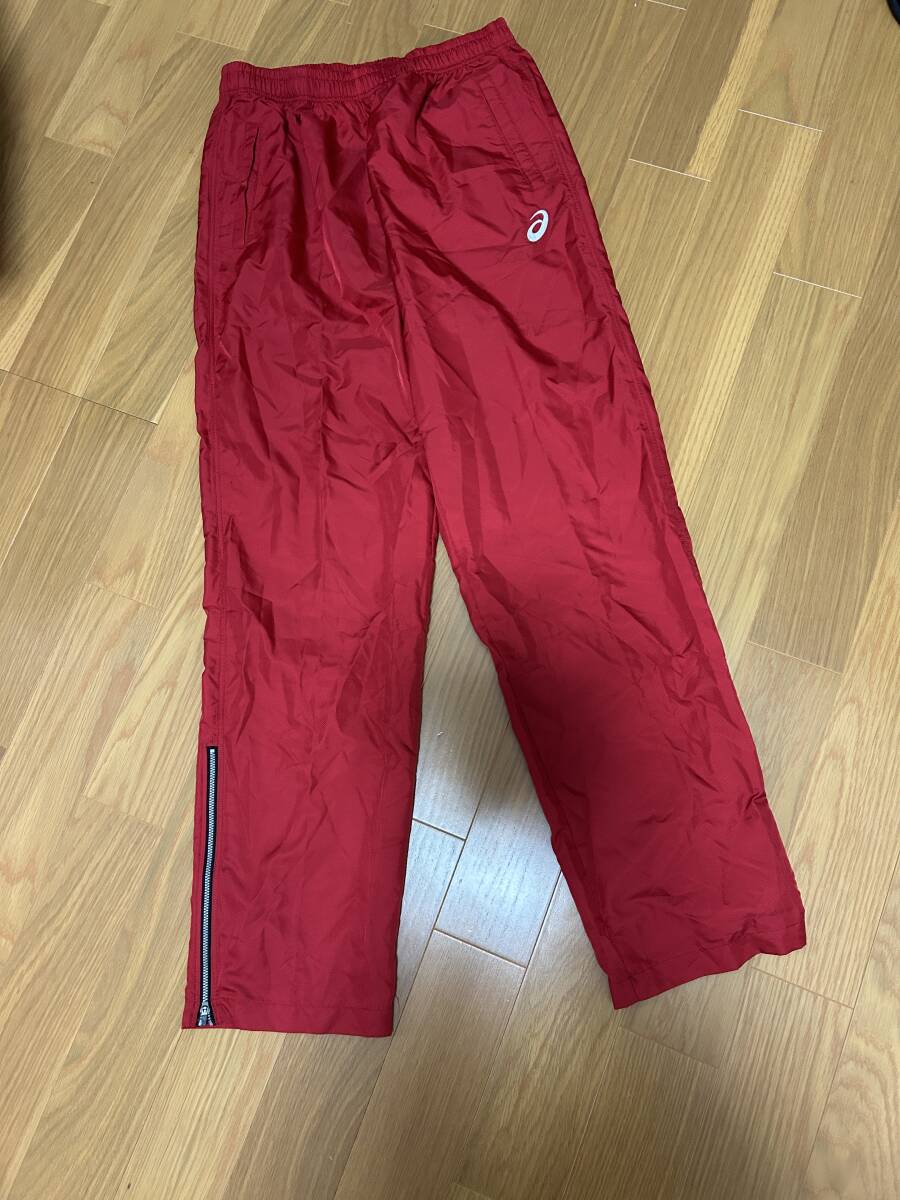 新品【定価6300円】XXLサイズ メンズ アシックス ナイロンズボン(レッド)拍卖