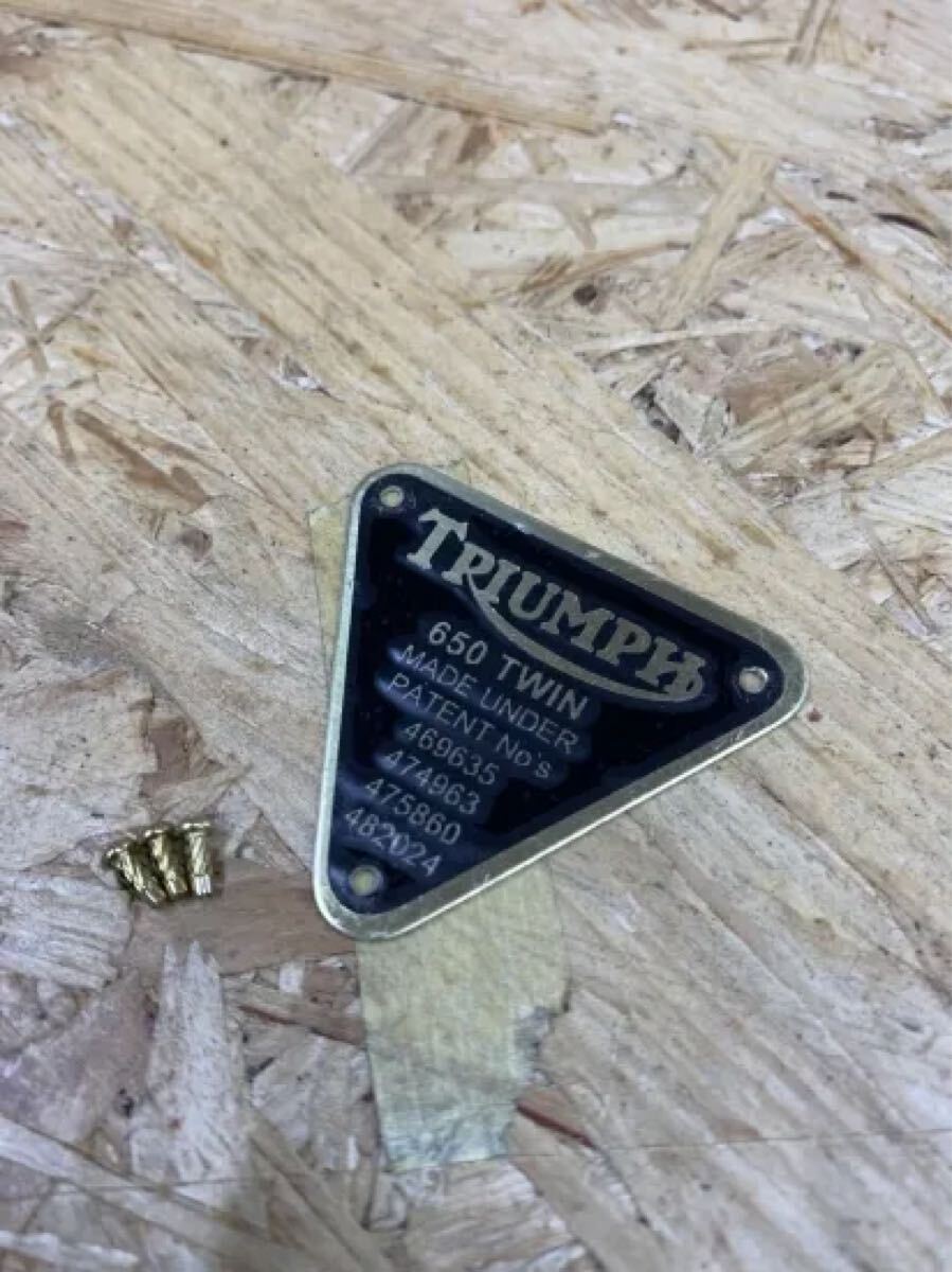 トライアンフ エンブレム パテント ビンテージ Triumph 650 TWIN プレート エンブレム カスタム (70_2909)拍卖