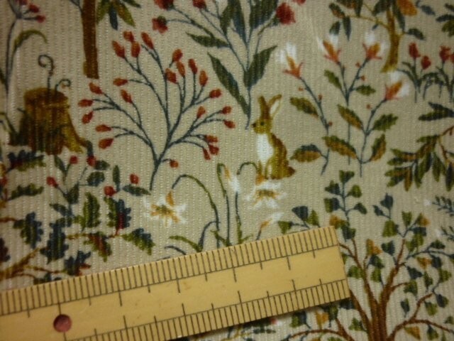 3m  シャツコール  森の動物 /アイボリー地 細コール拍卖