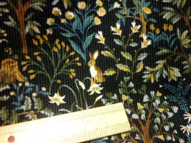 3m  シャツコール  森の動物 /黒地 細コール拍卖