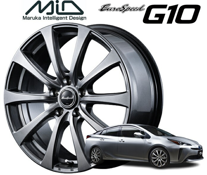 16インチ 5H114.3 6.5J+48 5穴 ホイール 1本 メタリックグレー MID WHEELS G10拍卖