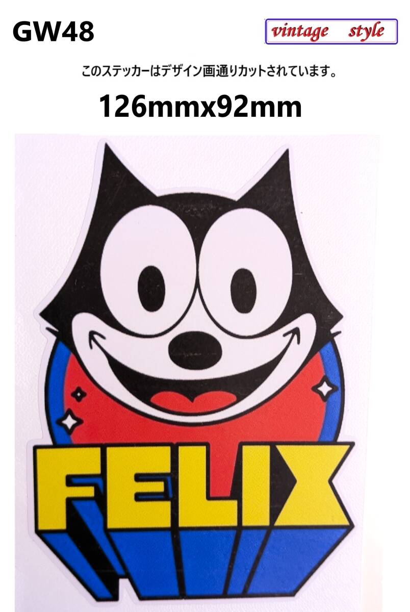 GW48-05 ヴィンテージスタイル Felix the Cat 黒猫 FELIX サイン フィリックス かわいいステッカー アメリカン レトロ ガレージ拍卖