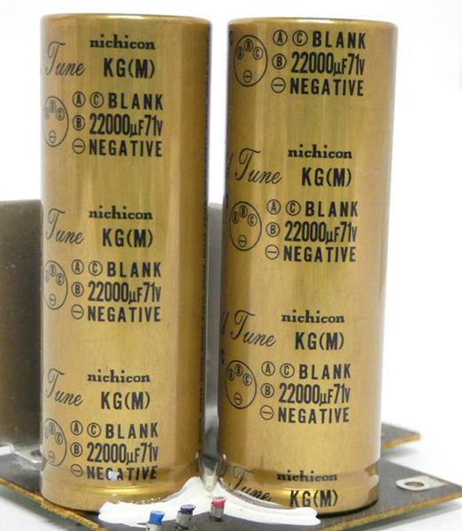 ■YAMAHA AVアンプ DSP-AX2 電源平滑コンデンサ 2本 nichicon ニチコン Gold Tune KG(M) 22000μF 71V 85℃ φ35×100mm拍卖