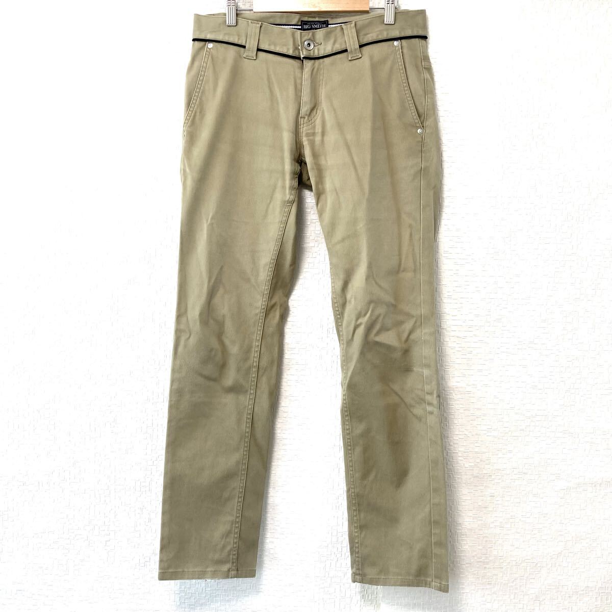 お洒落なバックスタイル!【BIG SMITH】ビッグスミス コットン ストレッチ パンツ チノパン アメカジ ベージュ メンズ M/Y36651UU拍卖
