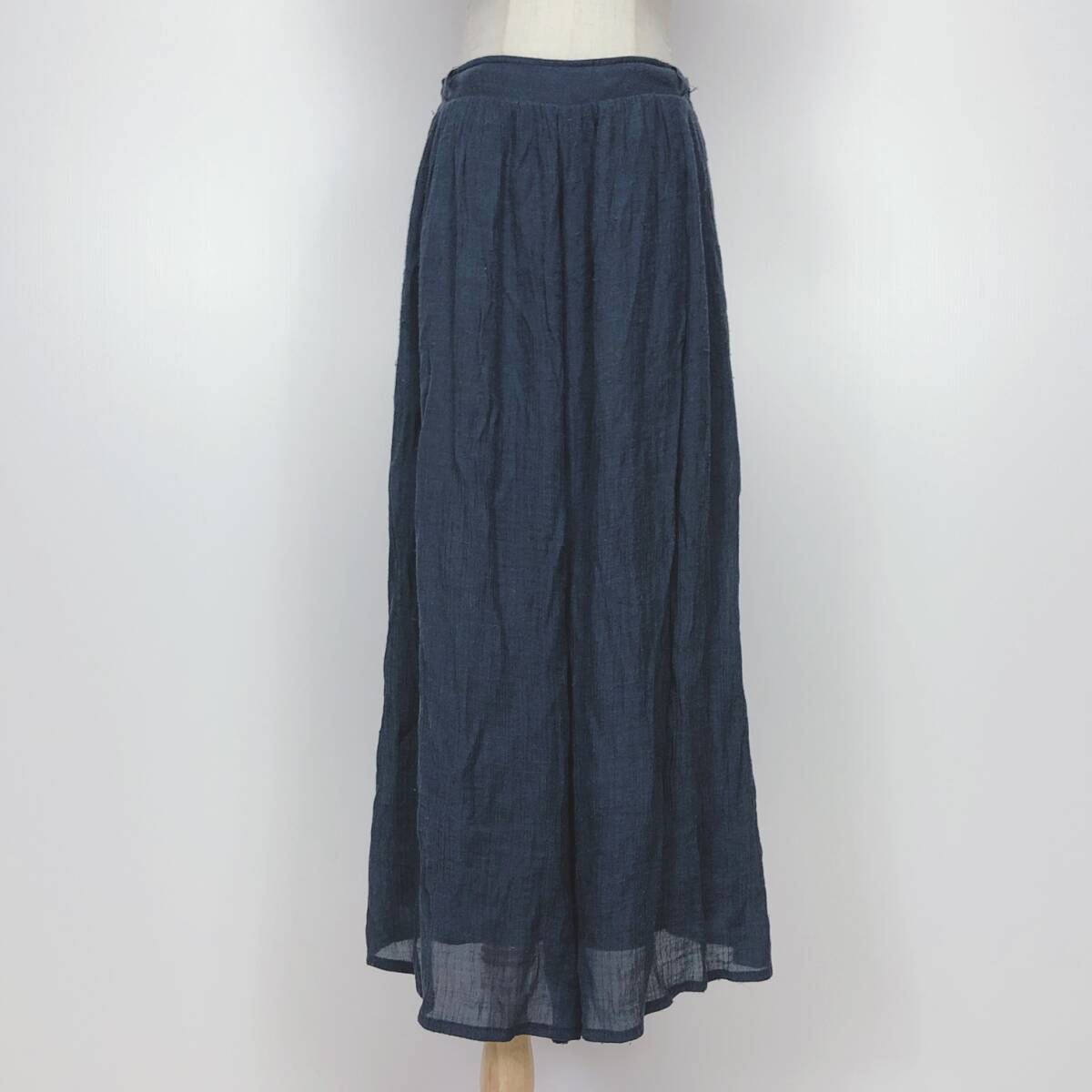 Y2388 aus know as アズ ノゥ アズ レディース イージーパンツ ポケット ベルト通しあり ウエストゴム 裏地あり F 紺 無地 カジュアル 拍卖