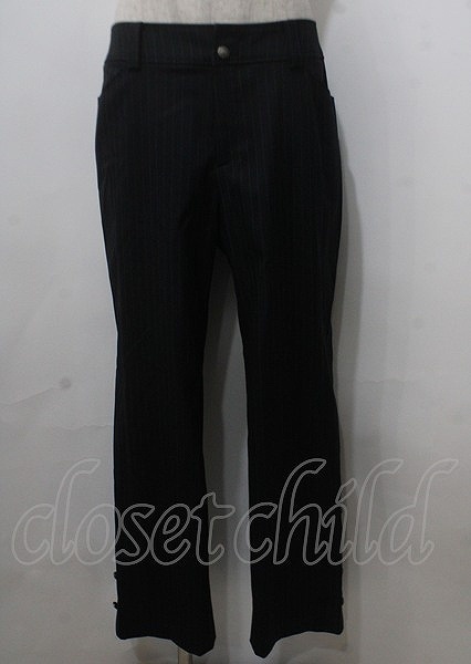 Moi-meme-Moitie / ストライプパンツ 2 黒 Y-25-07-12-088-MO-PA-SZ-ZY拍卖
