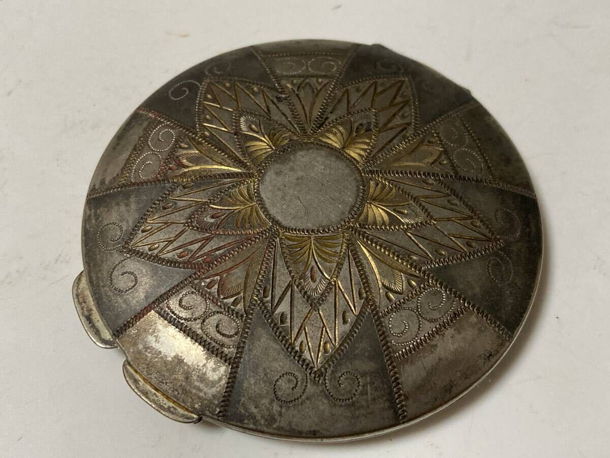 銀製コンパクト スターリングシルバー アンティーク 84g拍卖