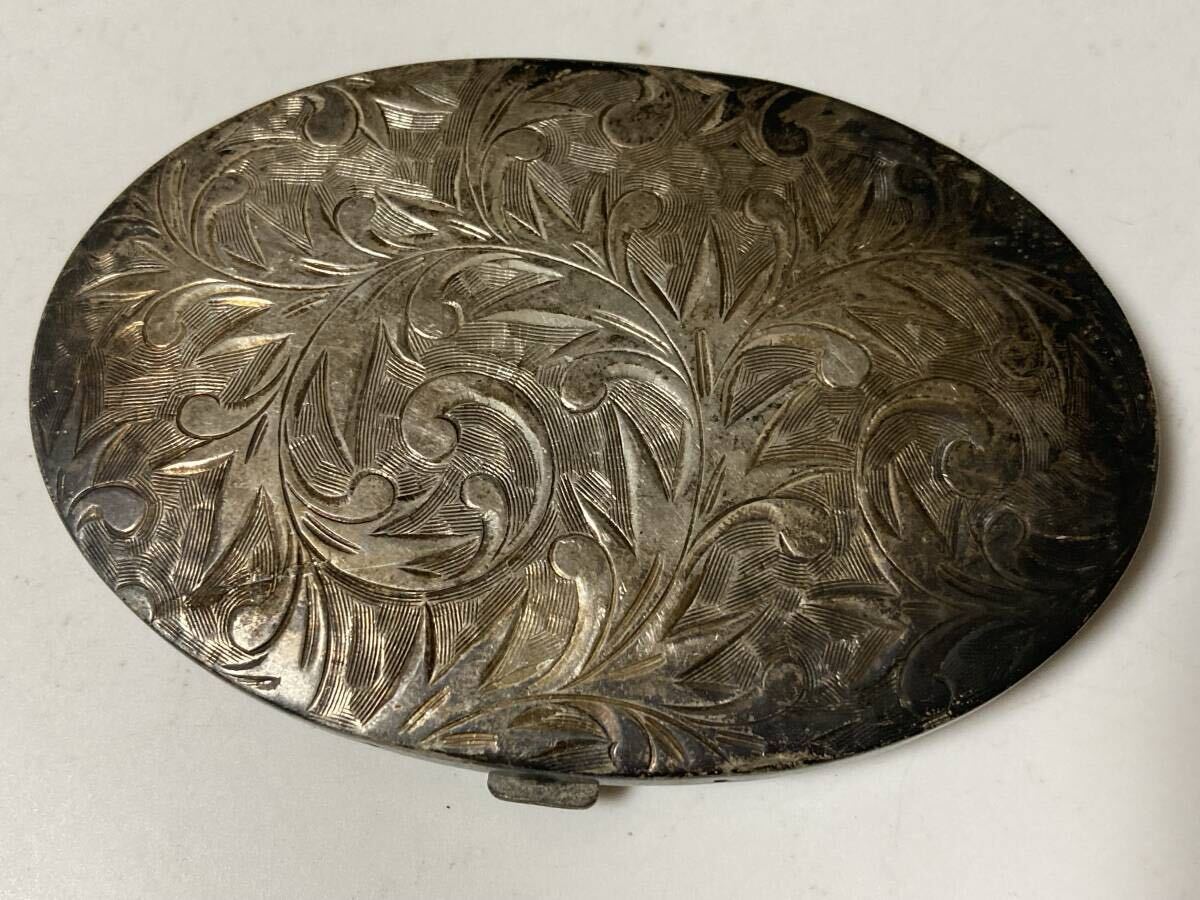 銀製コンパクト スターリングシルバー アンティーク 62g拍卖