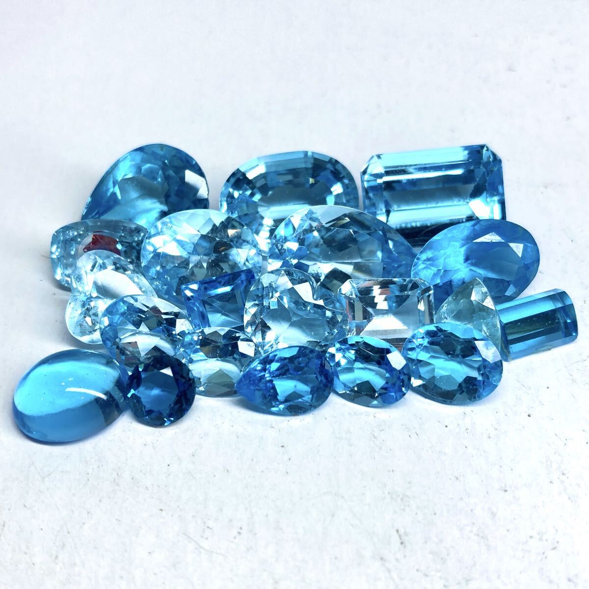 ☆天然ブルートパーズおまとめ109ct☆n 約21.8g ルース 裸石 宝石 ジュエリー jewelry blue topaz w2す43拍卖