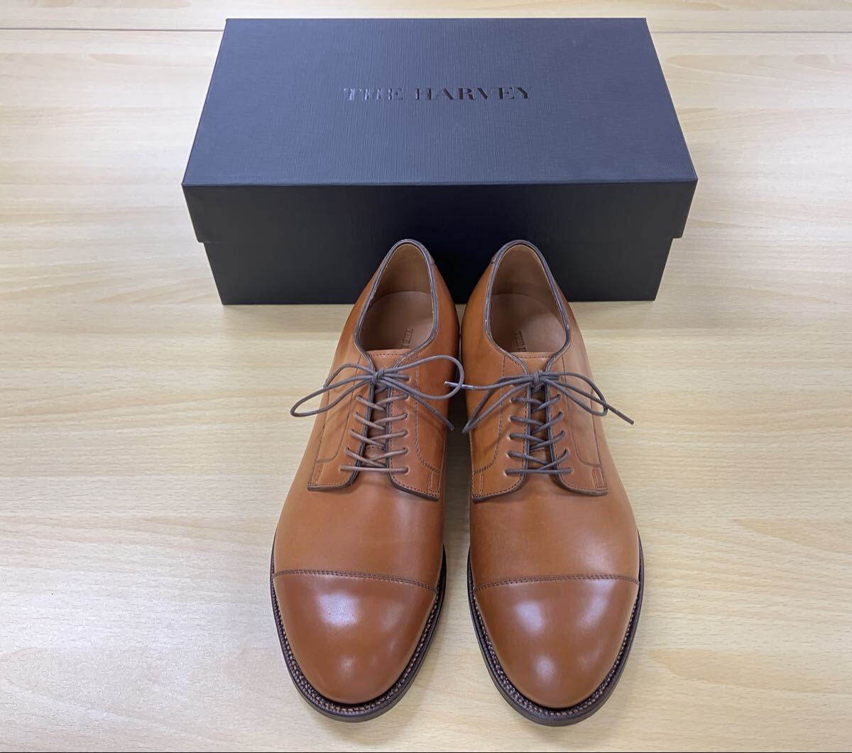 【未使用】 THE HARVEY Shell Cordovan ストレートチップ 41.0 Cognac コードバン コニャック拍卖