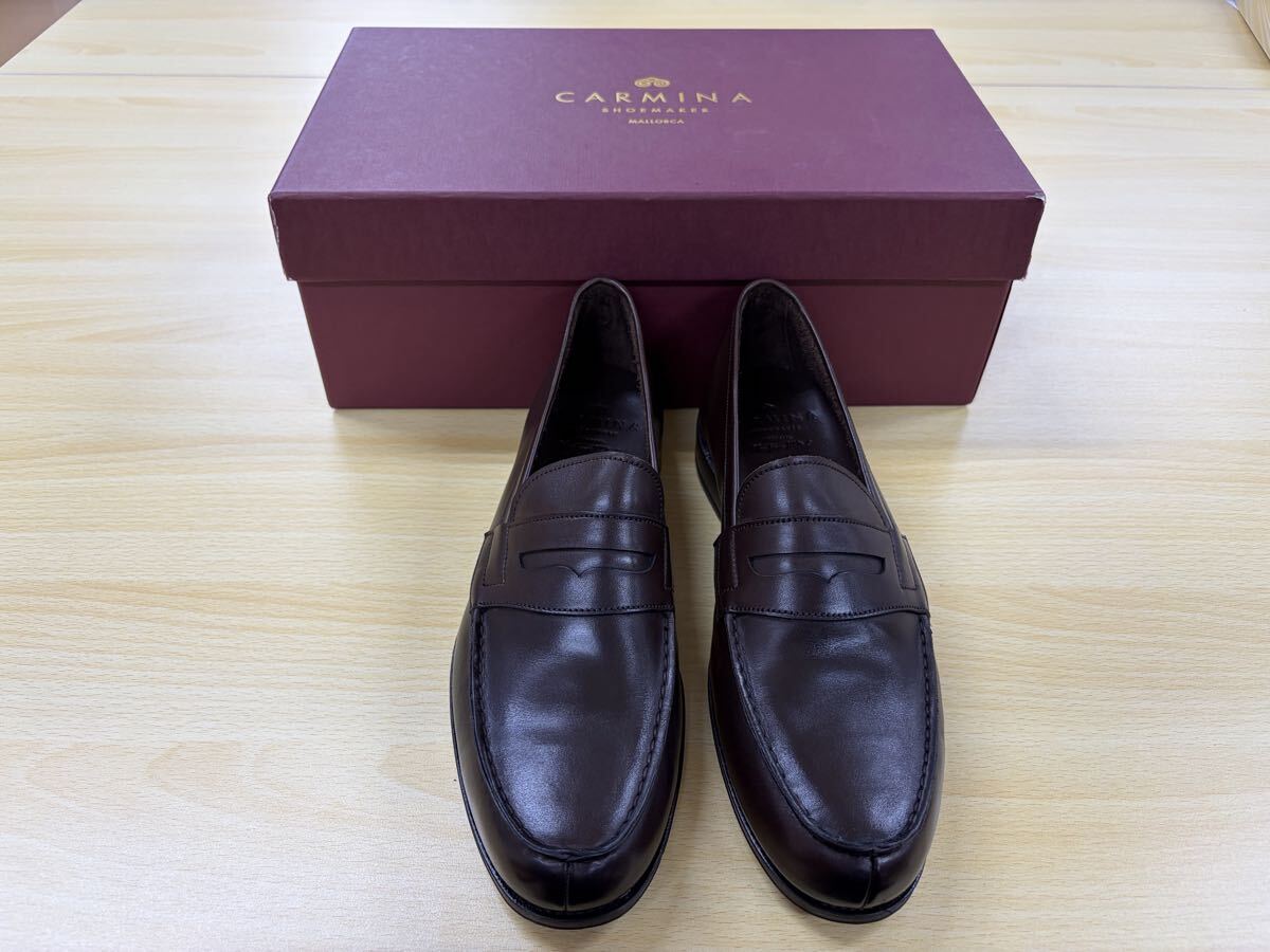 【試着のみ】Carmina loafer 80579 MARRON 7 1/2 / アンラインドローファー ブラウン 7.5拍卖