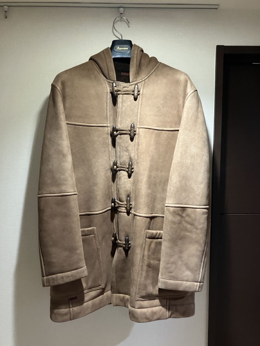 【試着のみ】Papas パパス ムートン ダッフルコート 茶 ブラウン サイズS レザー拍卖