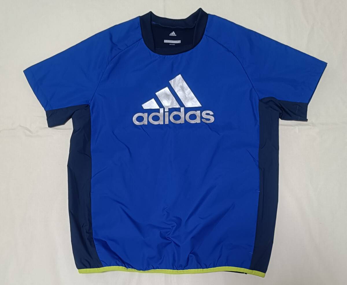 adidas アディダス 中綿入り ピステ 半袖 トレーニングウエア ウインドブレーカー 160cm サッカー フットサル 紺青 8073拍卖