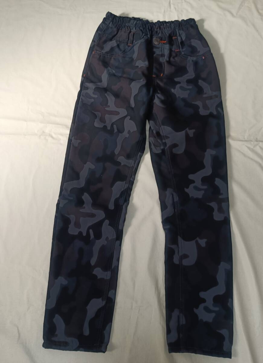 160cm 裏毛 長ズボン ウエストはゴム入り 迷彩柄 カモフラ柄 暖パンツ 男の子 8067拍卖