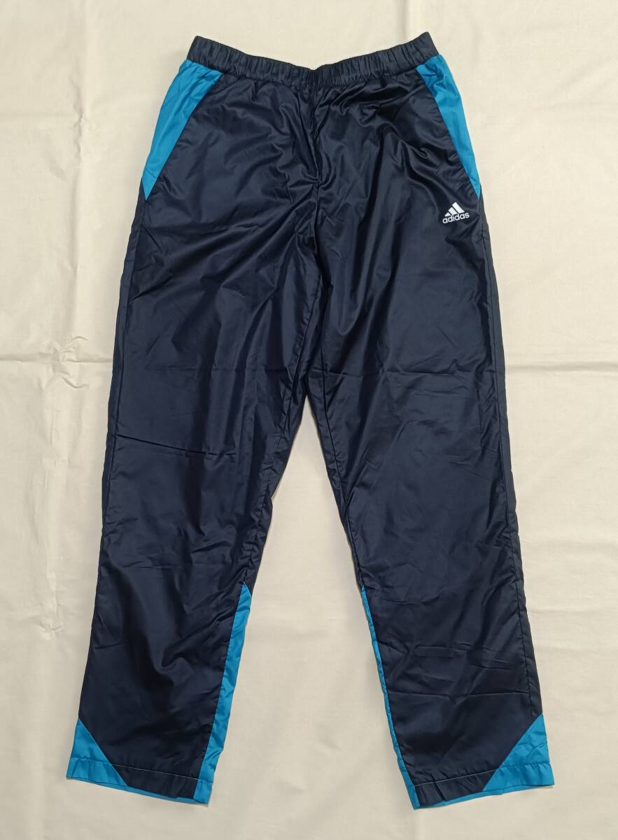 adidas アディダス 裏毛 起毛 ウインドブレーカー パンツ ピステパンツ レディース L 紺 8112拍卖
