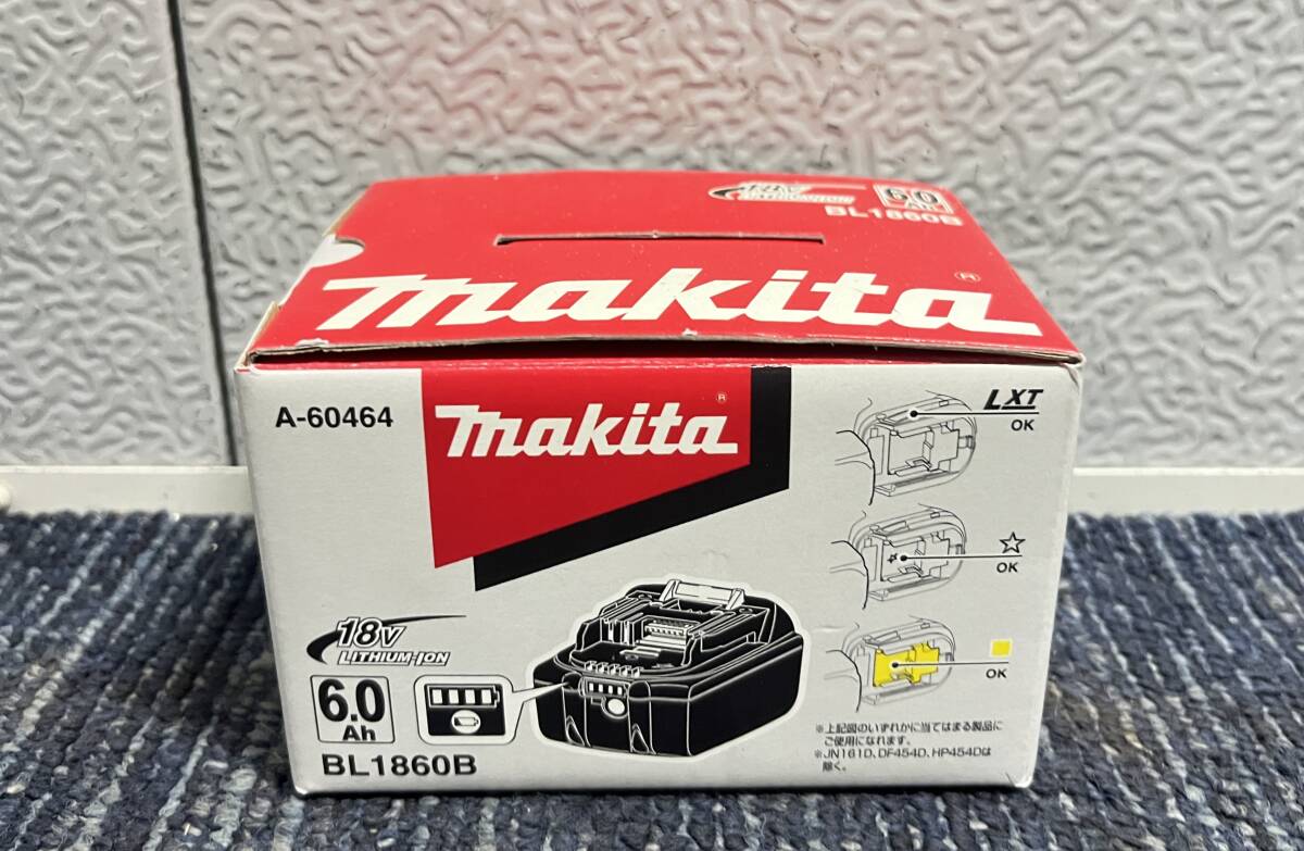 【新品未使用品】makita マキタ 18V 6.0Ah 純正品 リチウムイオンバッテリー BL1860B 残量表示 A-60464 10457拍卖