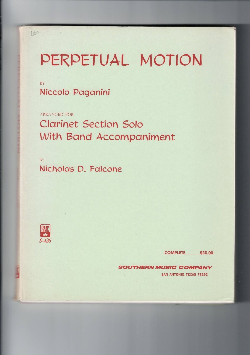 送料無料 吹奏楽楽譜 ニコロ・パガニーニ:常動曲 (無窮動) クラリネット・セクションとバンド ニコラス・ファルコーネ編拍卖