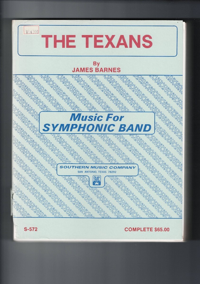 送料無料 吹奏楽楽譜 ジェイムズ・バーンズ:ザ・テクサンズ 試聴可 スコア・パート譜セット テキサス人拍卖